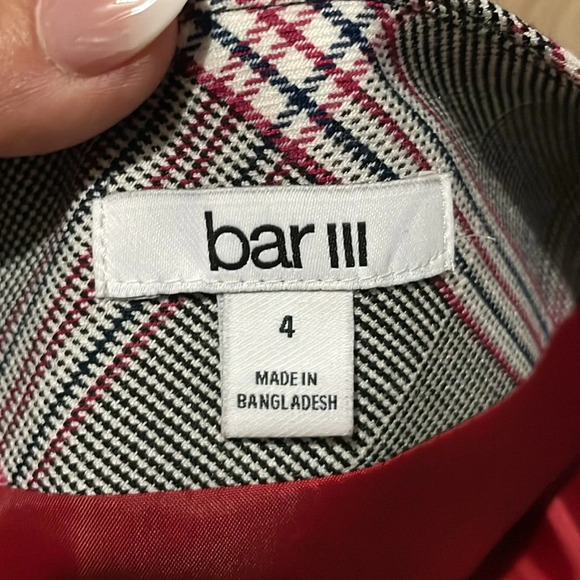 Bar III Zipper Detail Plaid Skirt Black Red Size 4 Lined Classic School girl - Picture 10 of 12